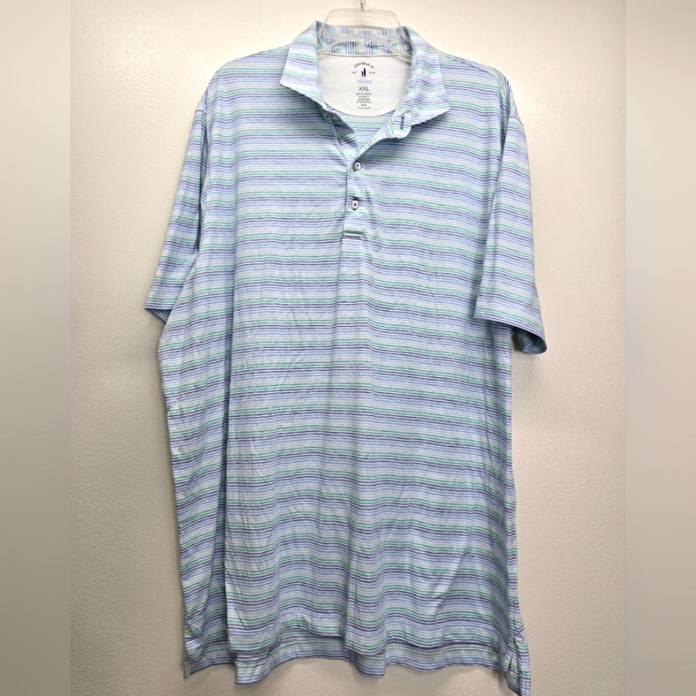 Johnnie-O Top Shelf Polo Shirt XXL Striped Lightweight UPF 50 Sun Protection